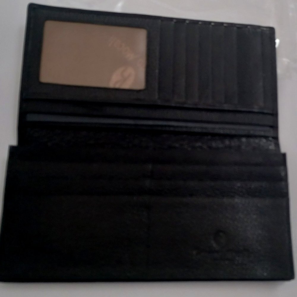 New Robert Mocali Black Leather Wallet